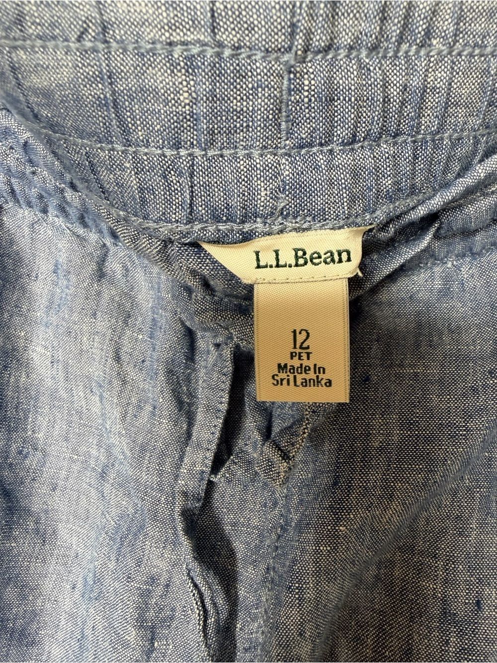 LL Bean Premium Linen Pull-On Ankle Pants, Mid-Rise Tapered-Leg coastal resort - Picture 6 of 10